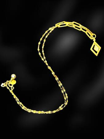 14 Ayar Altın Taşlı Kolye - 4