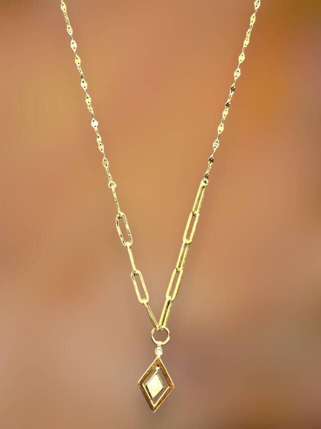 14 Ayar Altın Taşlı Kolye - 1