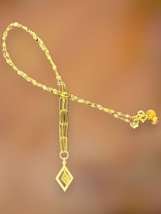 14 Ayar Altın Taşlı Kolye - 3