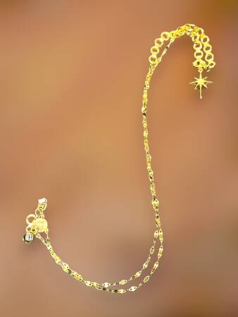 14 Ayar Altın Taşlı Kuzey Yıldızı Kolye - 5