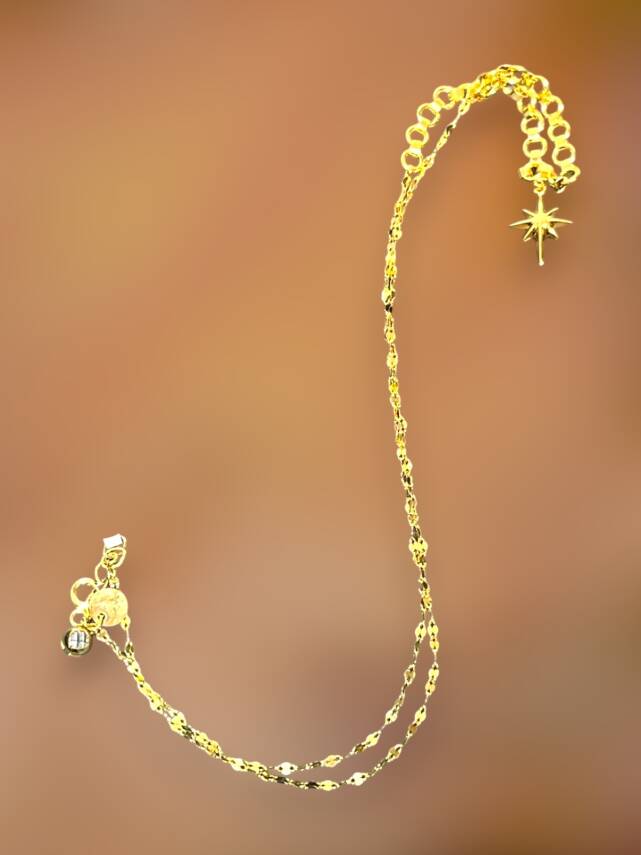 14 Ayar Altın Taşlı Kuzey Yıldızı Kolye - 5