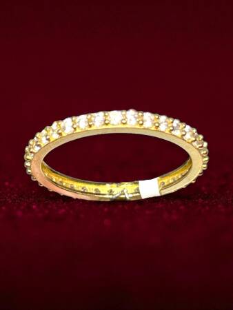 14 Ayar Altın Taşlı Tamtur Yüzük - 