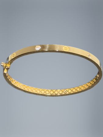 14 Ayar Taşlı Vida Kelepçe - 