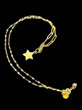 14 Ayar Altın Taşlı Yıldız Kolye - 4