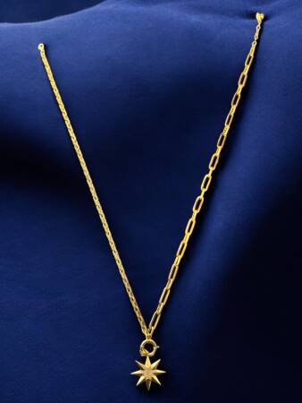 14 Ayar Altın Taşlı Kuzey Yıldızı Kolye - 3