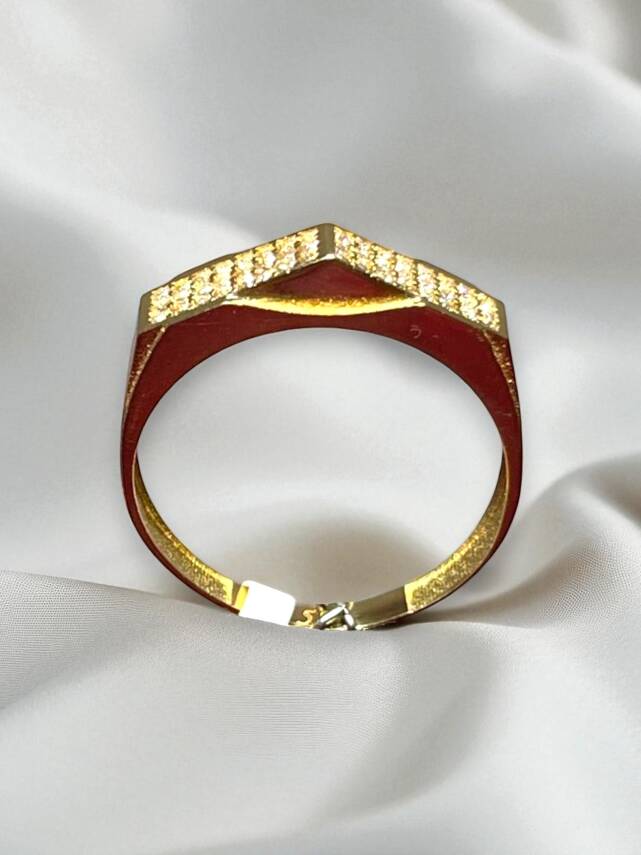 14 Ayar Altın Taşlı Yüzük - 4