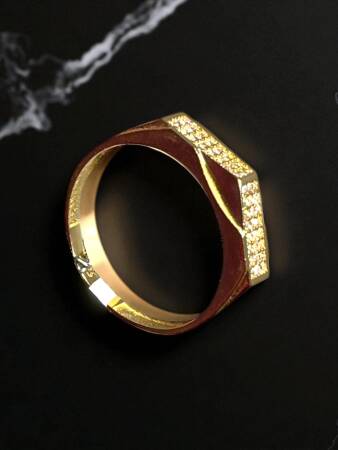 14 Ayar Altın Taşlı Yüzük - 5