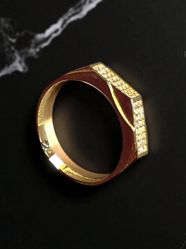 14 Ayar Altın Taşlı Yüzük - 5