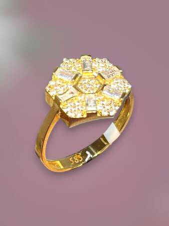 14 Ayar Altın Taşlı Yüzük - 2