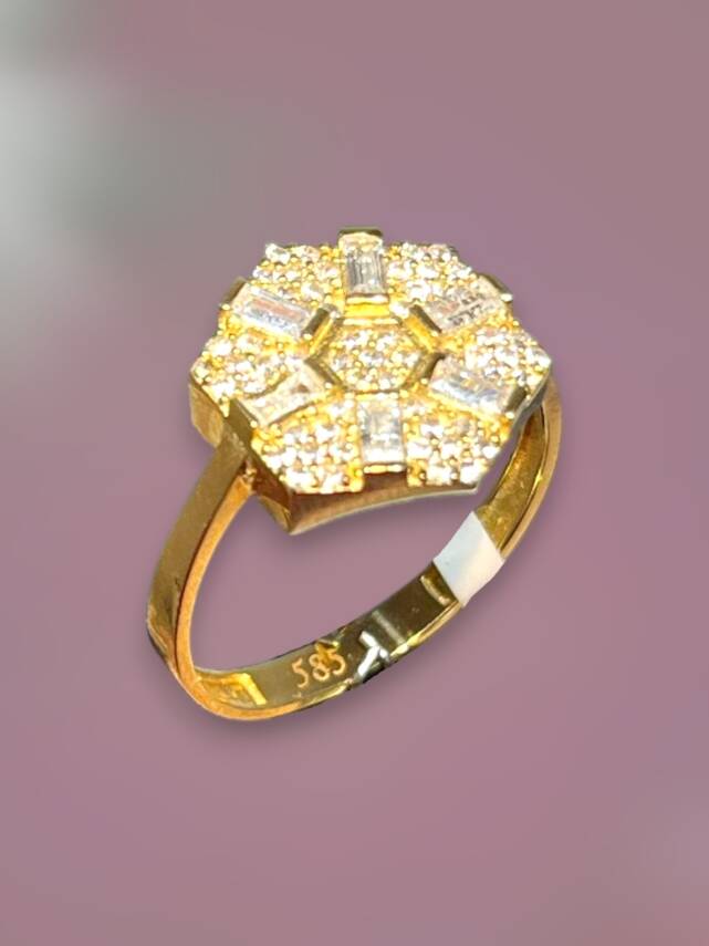 14 Ayar Altın Taşlı Yüzük - 2