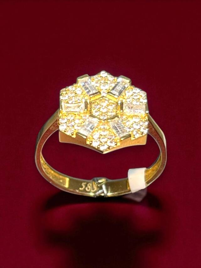 14 Ayar Altın Taşlı Yüzük - 6