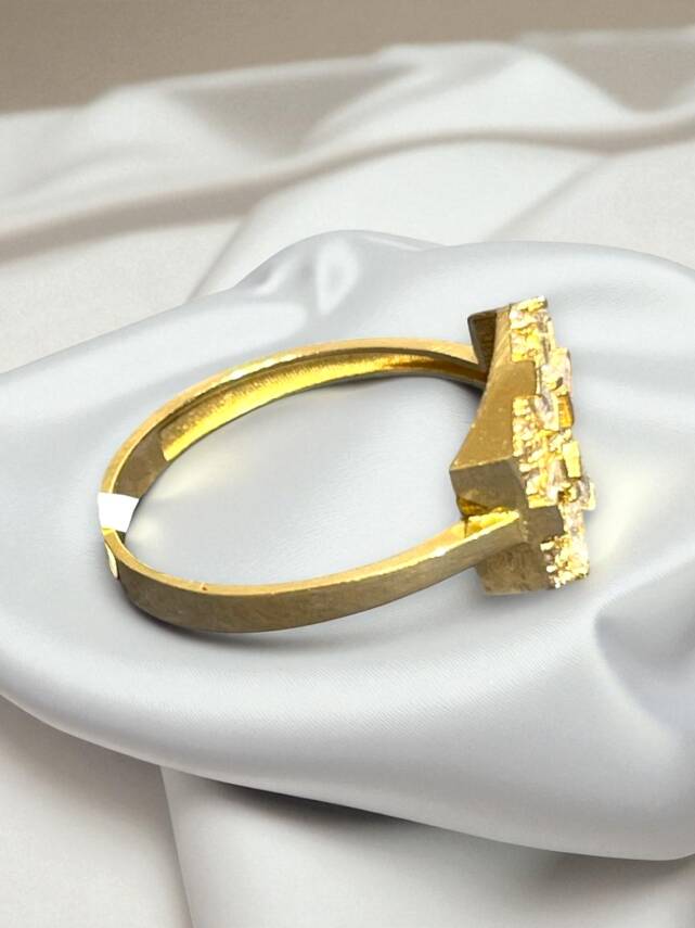 14 Ayar Altın Taşlı Yüzük - 8