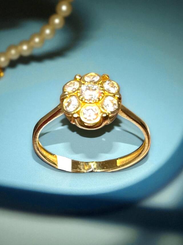 14 Ayar Altın Taşlı Yüzük - 4