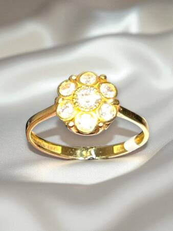 14 Ayar Altın Taşlı Yüzük - 8