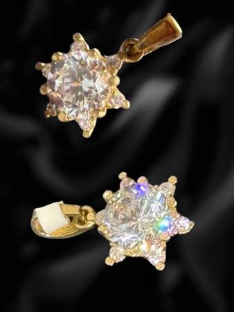 14 Ayar Altın Tek Taş Kolye Ucu - 