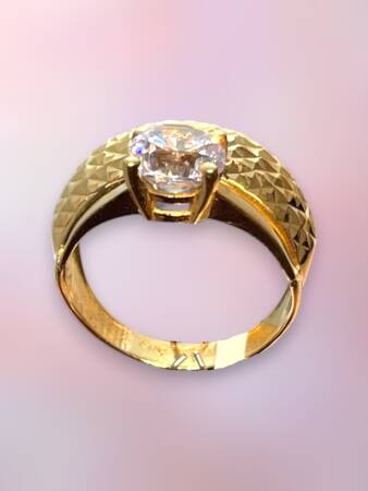 14 Ayar Altın Tektaşlı Alyans Yüzük - 6