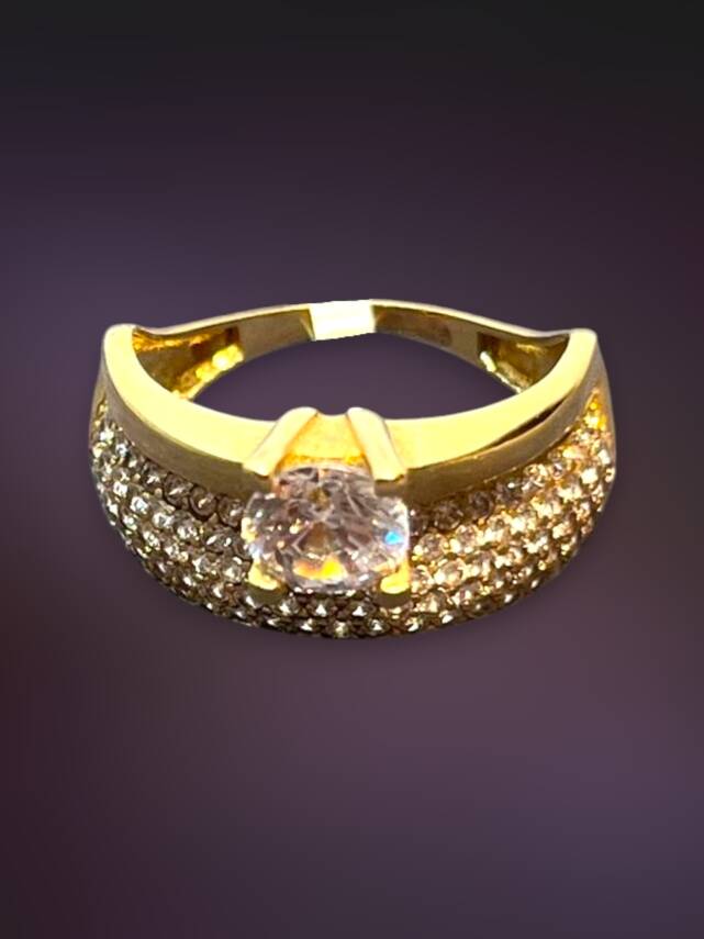 14 Ayar Altın Tektaşlı Alyans Yüzük - 2