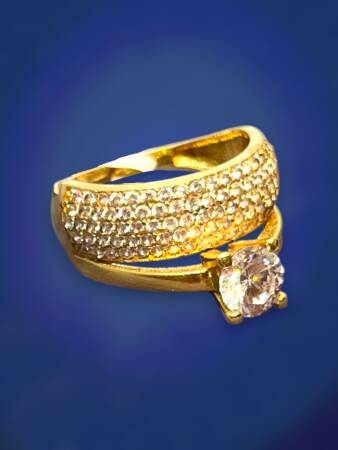 14 Ayar Altın Tektaşlı Alyans Yüzük - 4