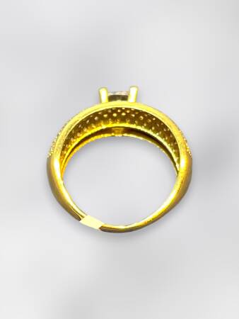 14 Ayar Altın Tektaşlı Alyans Yüzük - 7