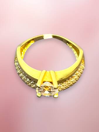 14 Ayar Altın Tektaşlı Alyans Yüzük - 6