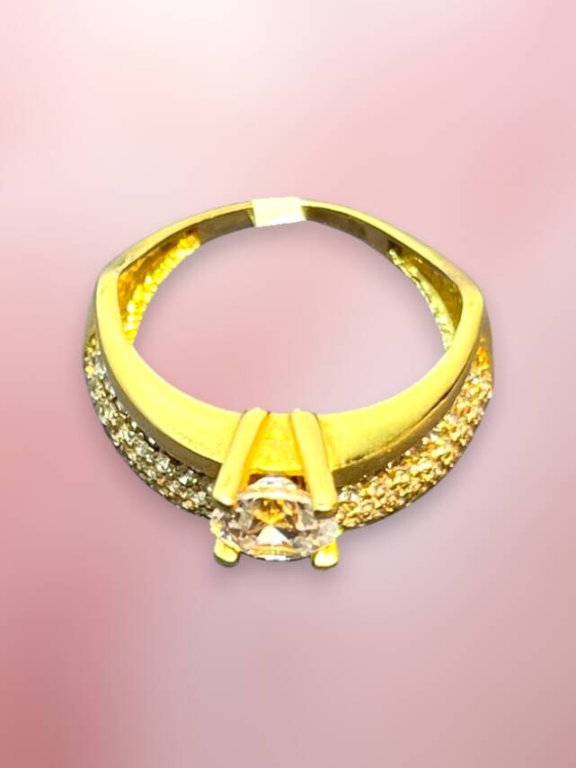 14 Ayar Altın Tektaşlı Alyans Yüzük - 6