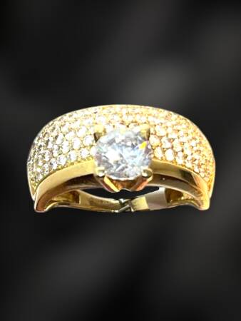 14 Ayar Altın Tektaşlı Alyans Yüzük - 3