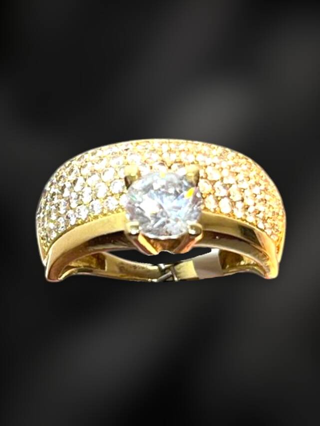 14 Ayar Altın Tektaşlı Alyans Yüzük - 3