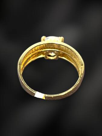 14 Ayar Altın Tektaşlı Alyans Yüzük - 8