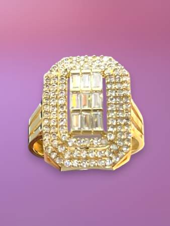 14 Ayar Altın Toz Baget Yüzük - 4