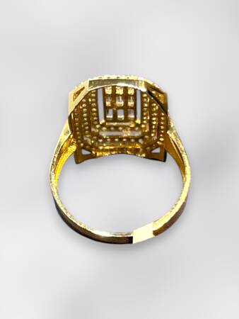 14 Ayar Altın Toz Baget Yüzük - 8