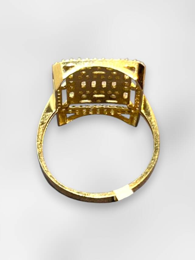 14 Ayar Altın Toz Baget Yüzük - 7