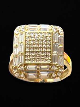 14 Ayar Altın Toz Baget Yüzük - 4