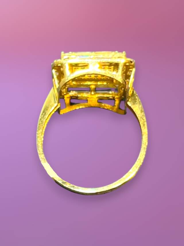 14 Ayar Altın Toz Baget Yüzük - 8