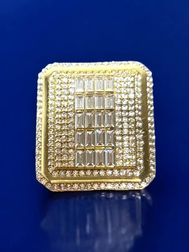 14 Ayar Altın Toz Baget Yüzük - 6