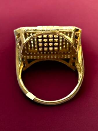 14 Ayar Altın Toz Baget Yüzük - 4