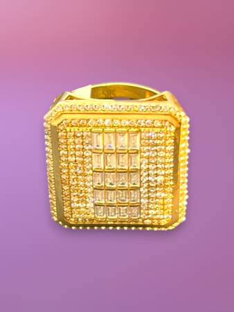 14 Ayar Altın Toz Baget Yüzük - 8