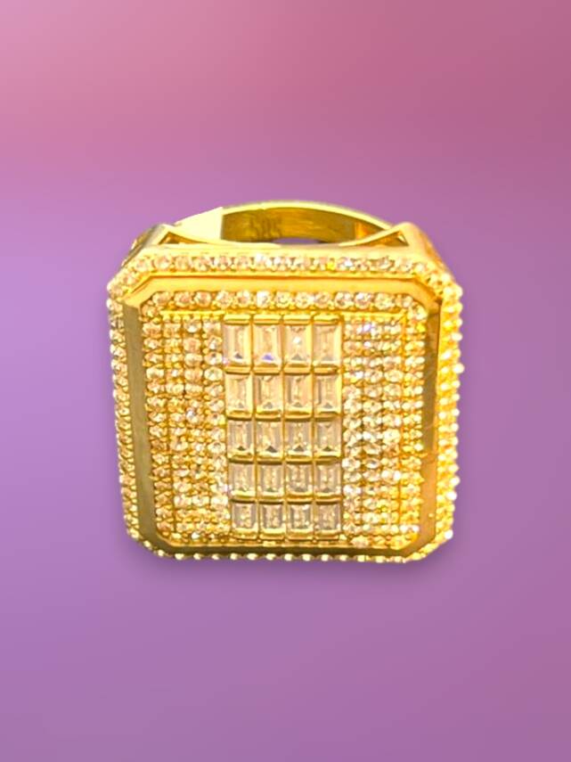 14 Ayar Altın Toz Baget Yüzük - 8