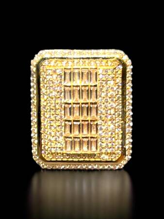 14 Ayar Altın Toz Baget Yüzük - 2