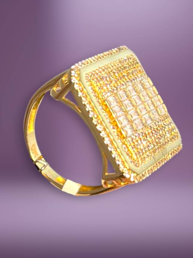 14 Ayar Altın Toz Baget Yüzük - 5