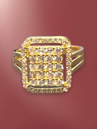 14 Ayar Altın Toz Baget Yüzük - 