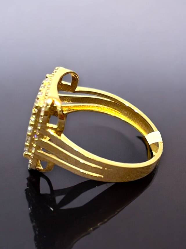 14 Ayar Altın Toz Baget Yüzük - 5