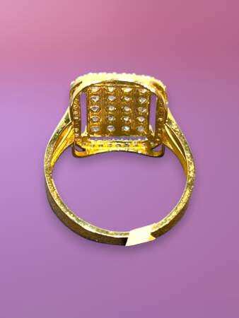 14 Ayar Altın Toz Baget Yüzük - 7