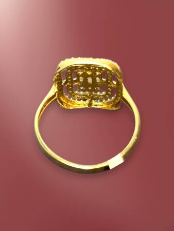 14 Ayar Altın Toz Baget Yüzük - 6