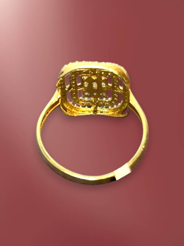 14 Ayar Altın Toz Baget Yüzük - 6