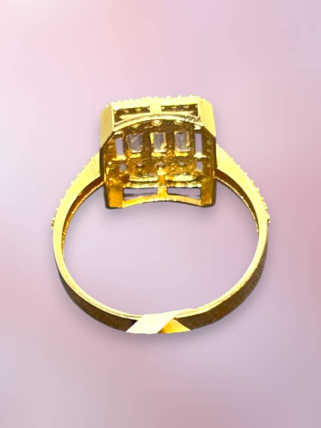 14 Ayar Altın Toz Baget Yüzük - 7