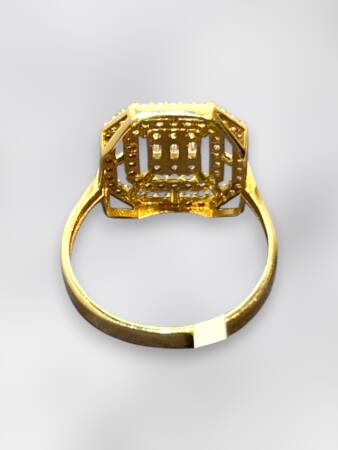 14 Ayar Altın Toz Baget Yüzük - 7