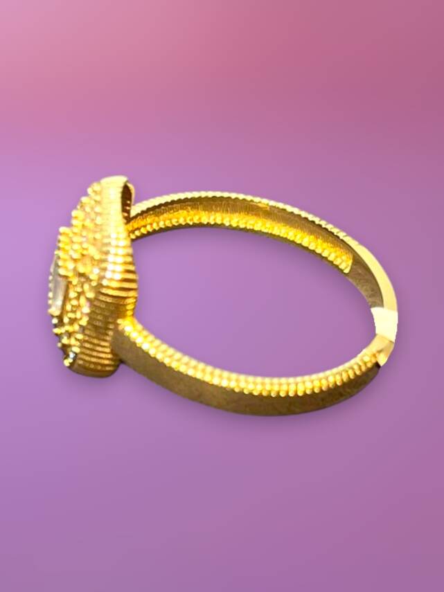 14 Ayar Altın Toz Baget Yüzük - 6