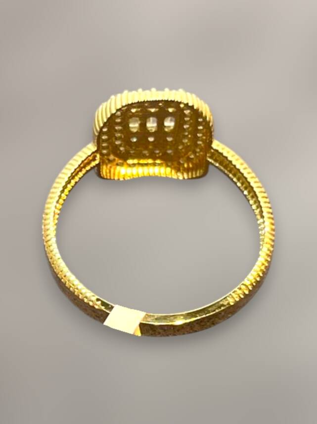 14 Ayar Altın Toz Baget Yüzük - 7