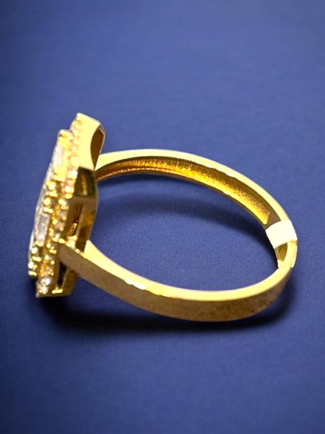 14 Ayar Altın Toz Baget Yüzük - 2