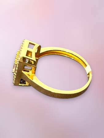 14 Ayar Altın Toz Baget Yüzük - 6